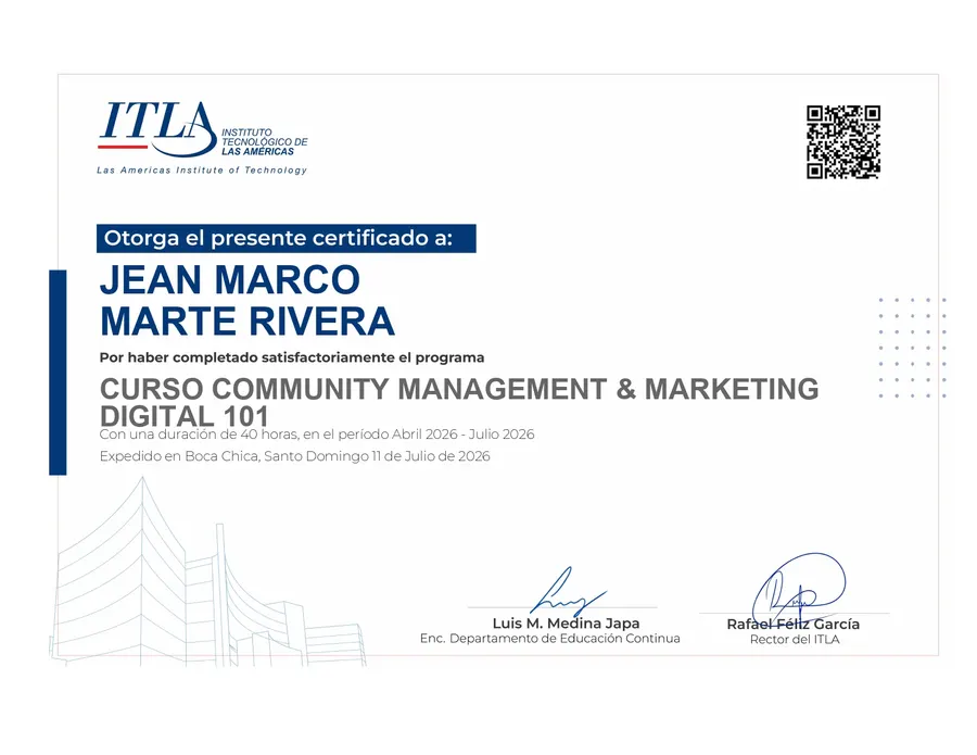 Community Management & Marketing Digital — ITLA