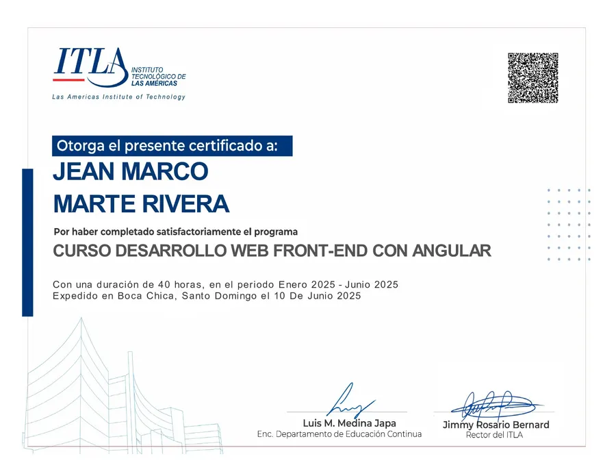 Desarrollo Web Front-End con Angular — ITLA